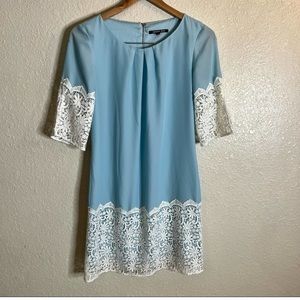 Gianni Bini Light Blue Crotchet Dress